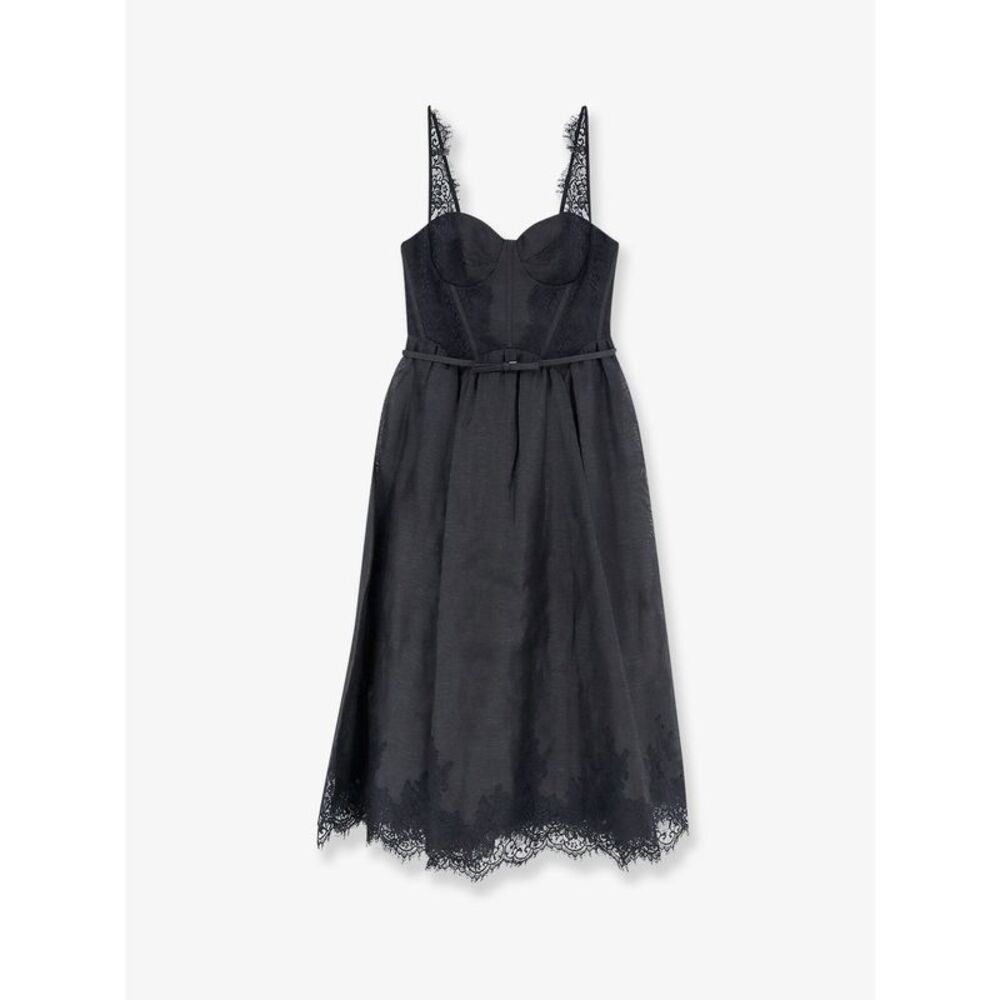 Zimmermann Women Valiant Midi Dress In Linen And Silk Blend